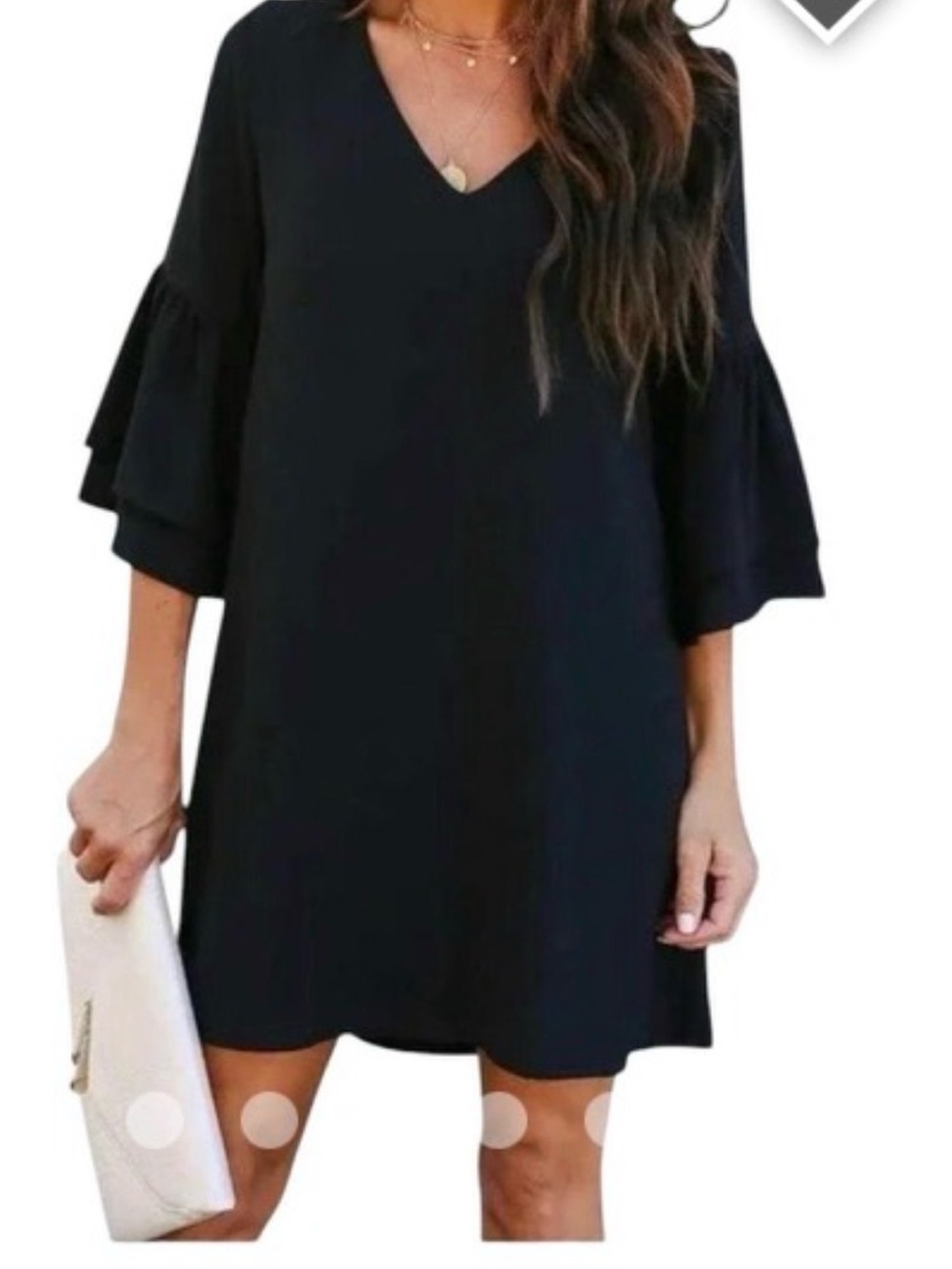Black Ruffle-Sleeve Dress